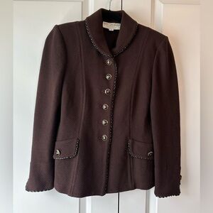 St. John Collection by Marie Gray Vintage Chocolate Brown Suit Set (Size 4)